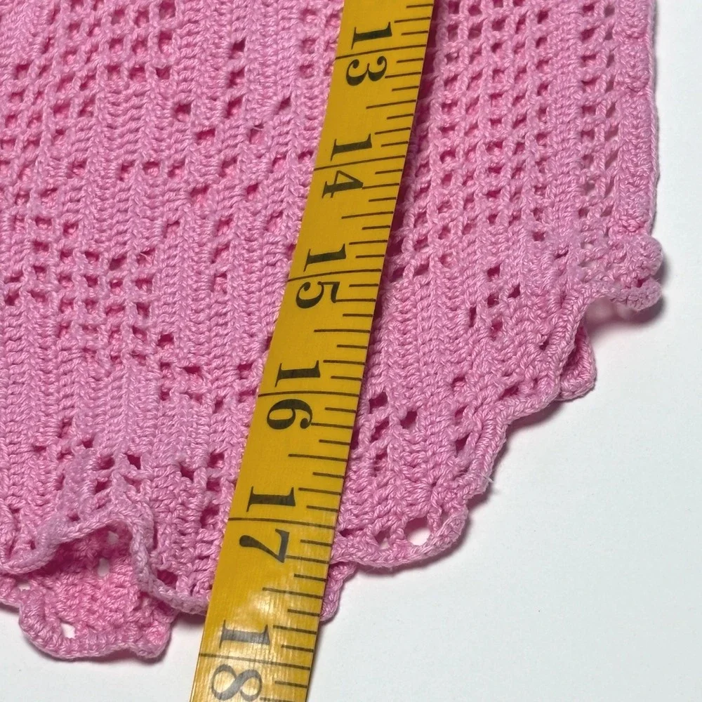 Vintage Hand Towel Made in Italy Crochet Lace Trim Cotton Terry Gabel